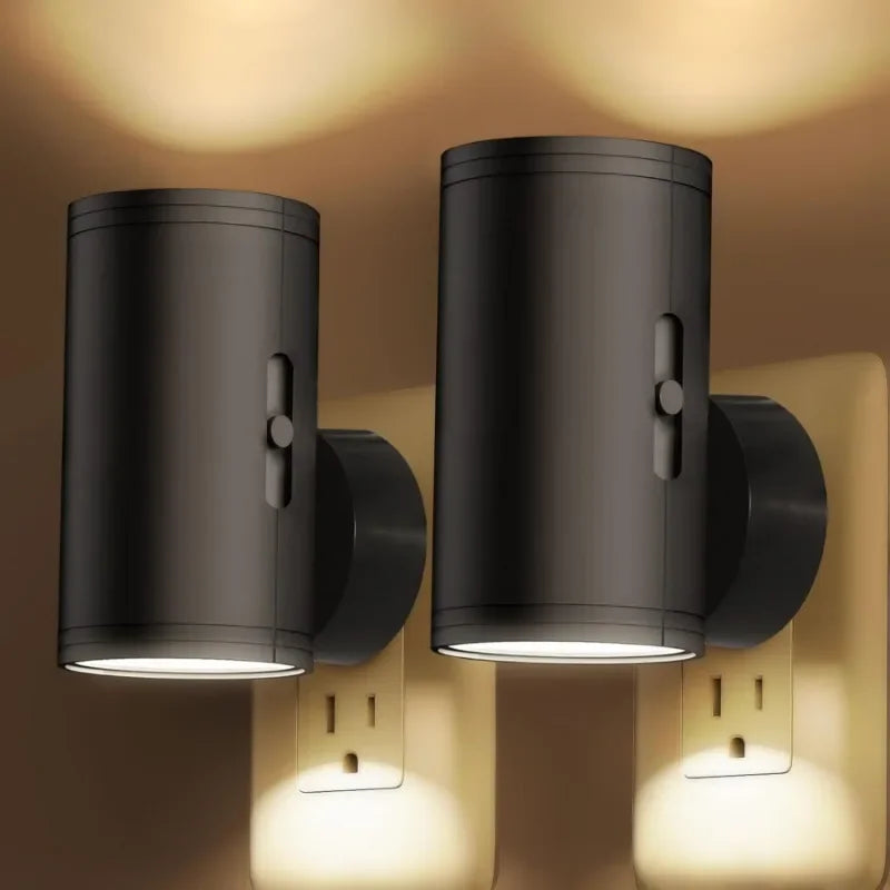 NEW Cylindrical RGB LED Night Light Plug in Modern Wall Lamp Sensor Adjustable Brightness Dimmable Night Lights for Hallway Bedroom