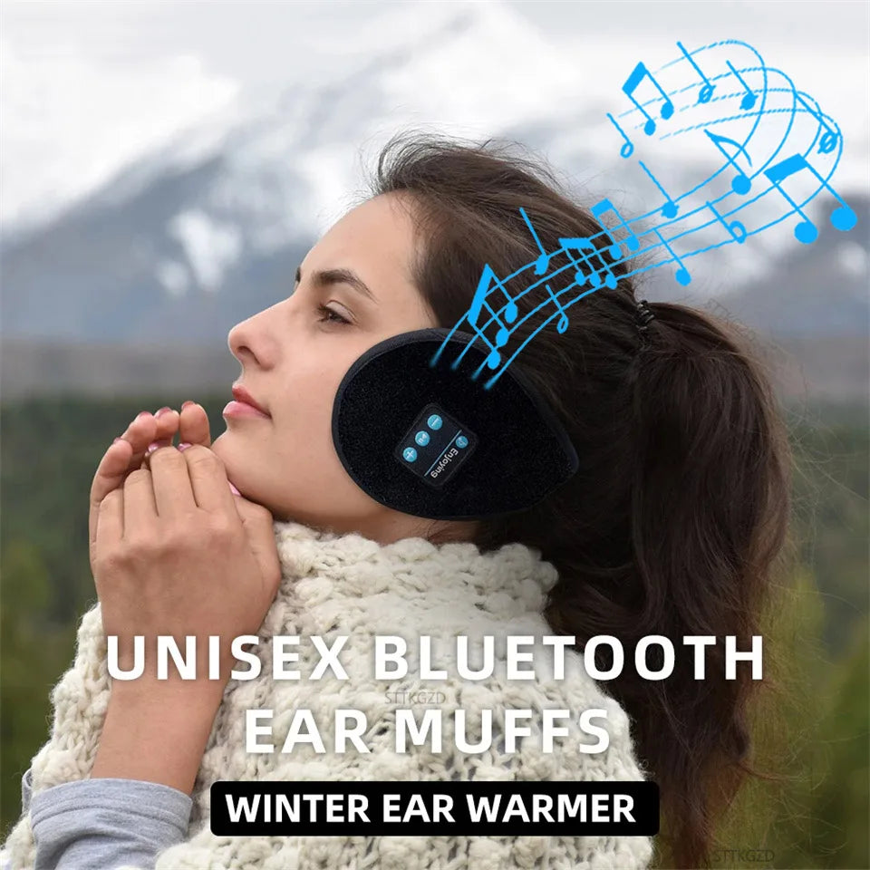NEW Arrivals Wireless Black Ear Muffs Bluetooth Headphones Earmuffs Winter Earplug Casual Cap Sports Cycling Running Hiking Riding Warmer Earmuff Men Women Music Earphones