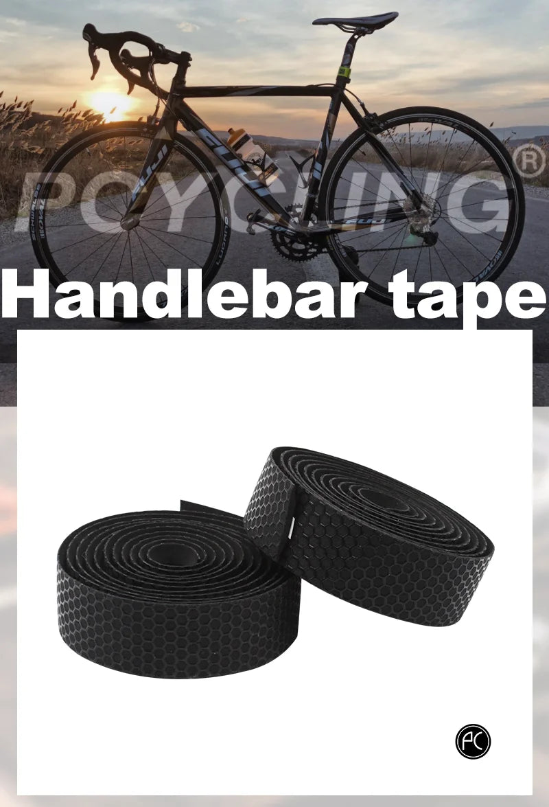 NEW Arrivals Road Cycling Handlebar Tape - Anti-Slip, Sweat-Absorbent, Honeycomb Patterned Cycling Essential Film Bicycle Parts Accessories Sports Supplies