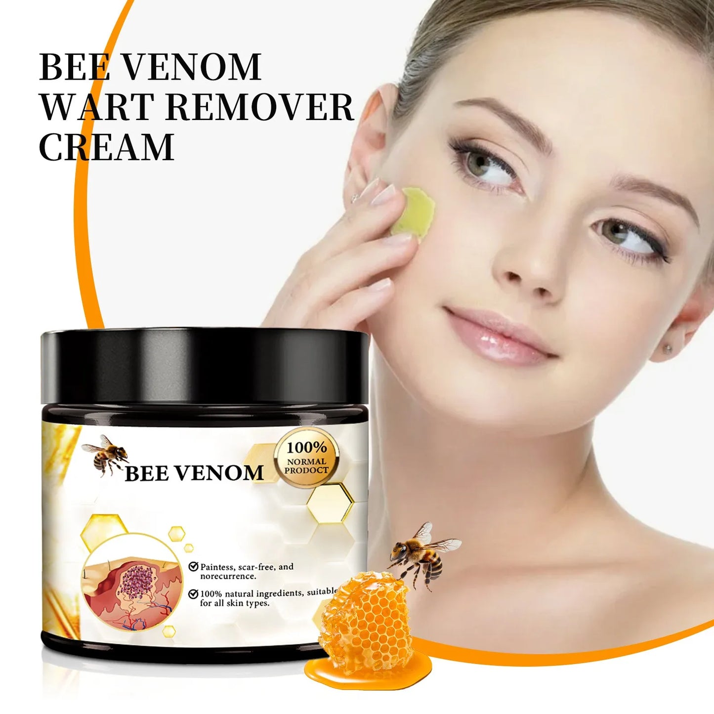 New Bee Cream, 6Pcs New Bee Care Cream, Bee Mole And Wart Care Cream Bee Repairing Cream For All Parts Of The Body