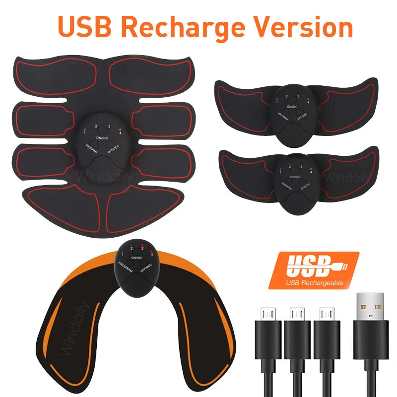 NEW Arrivals Women Men Wireless EMS Muscle Stimulator Toner ABS Abdominal Hip Trainer Weight Loss Fitness Shaping Electric Body Slimming Massager Sports Supplies