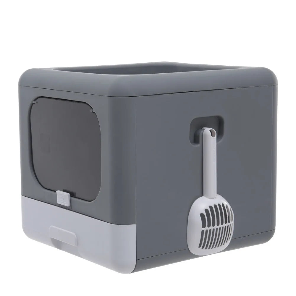 NEW Arrivals Full Enclosed Cat Toilet Litter Box in Grey Color Pets Cleaning Accessories