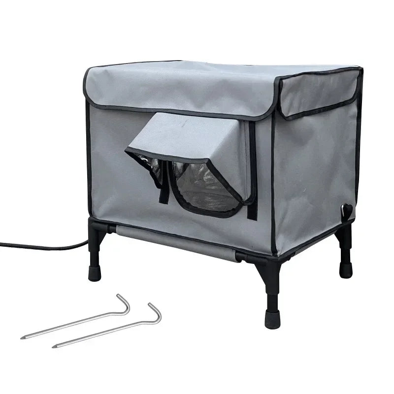 NEW Arrivals Outdoor Electric Heated and Insulated Cat Bed Foldable Cat Cage Cat Delivery Room Pet Fence Tent Simple and Portable Camping Travel Winter Warm Pets Furniture Supplies