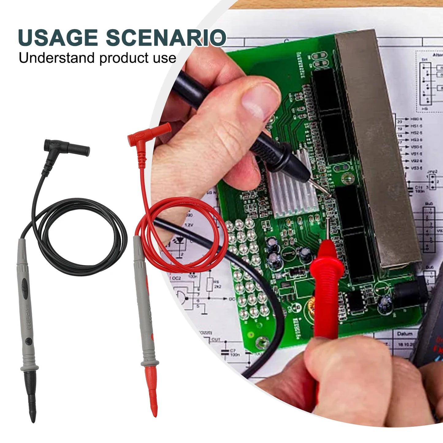 NEW Arrivals 20A 1000V Multimeter Test Heads Needle Pin Digital Multi Meter Head Wire Pen Cable Kit Multimeter Voltmeter Silicone Tester Kit