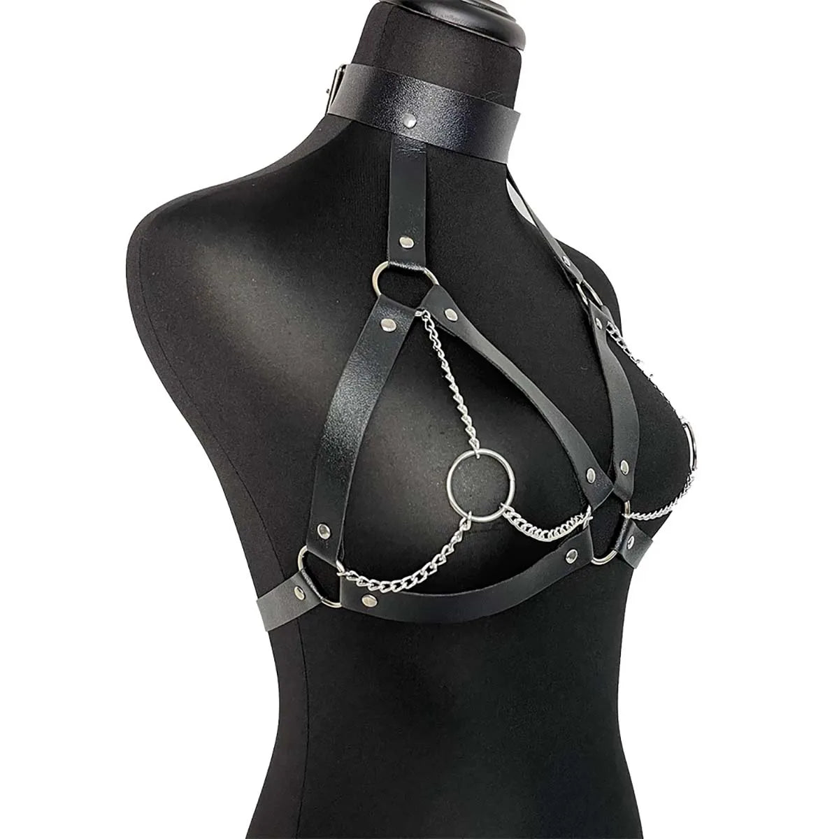 Women Fashion Leather Waist Belt Adjustable Chest Harness Decorative Harness Straps Corset belt Gothic Clothing Accessories