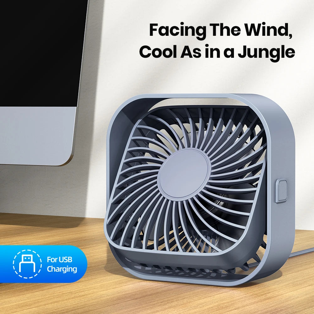TOPK Small Personal USB Desk Fan,3 Speeds Portable Desktop Table Cooling Fan Powered by USB,Strong Wind,Quiet,for Home Office
