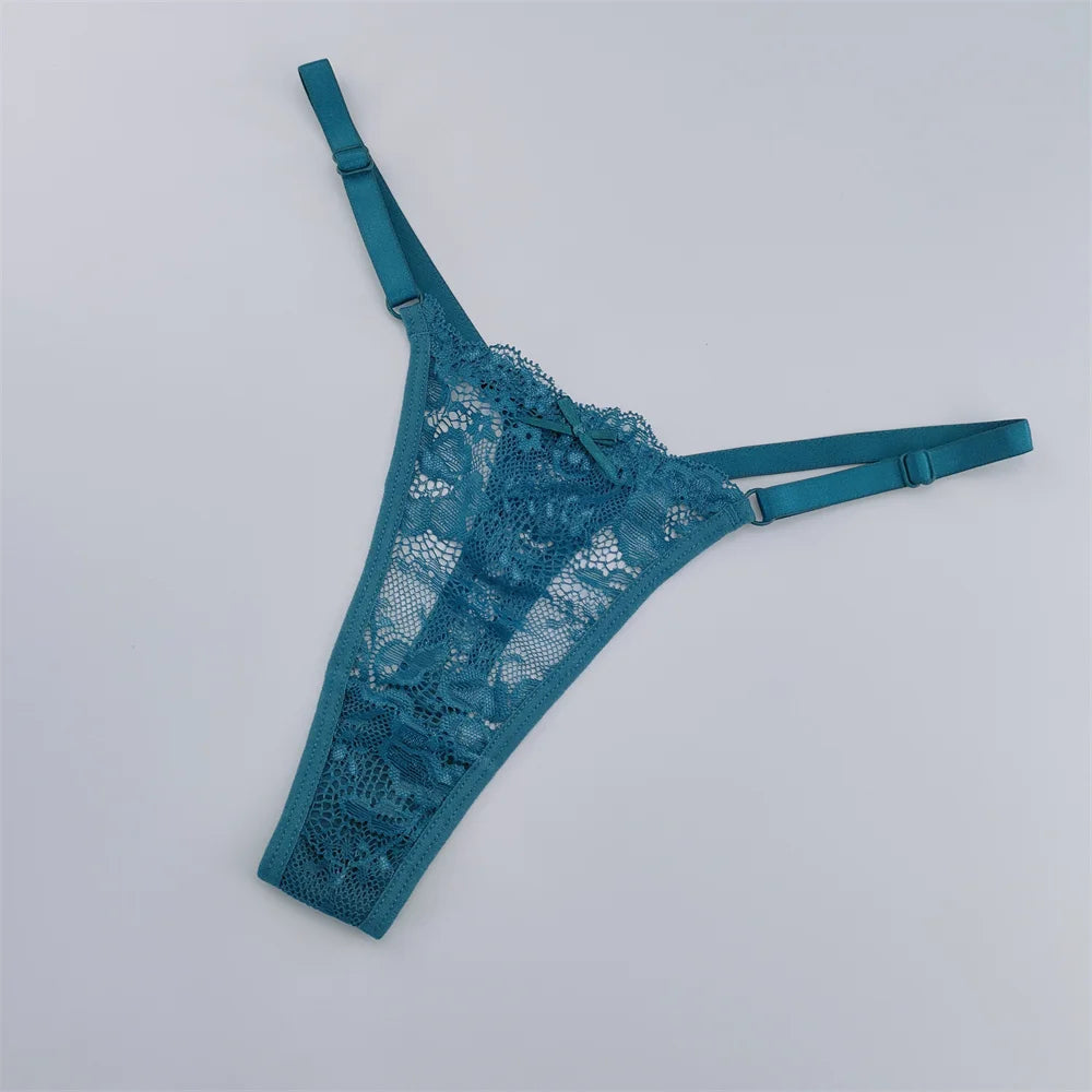 NEW Arrivals 3PCS Set Lace Thongs Women Lace Low Waist Panties Sexy Transparent Underwear Fashion Breathable G-String Ladies Intimates Lingerie