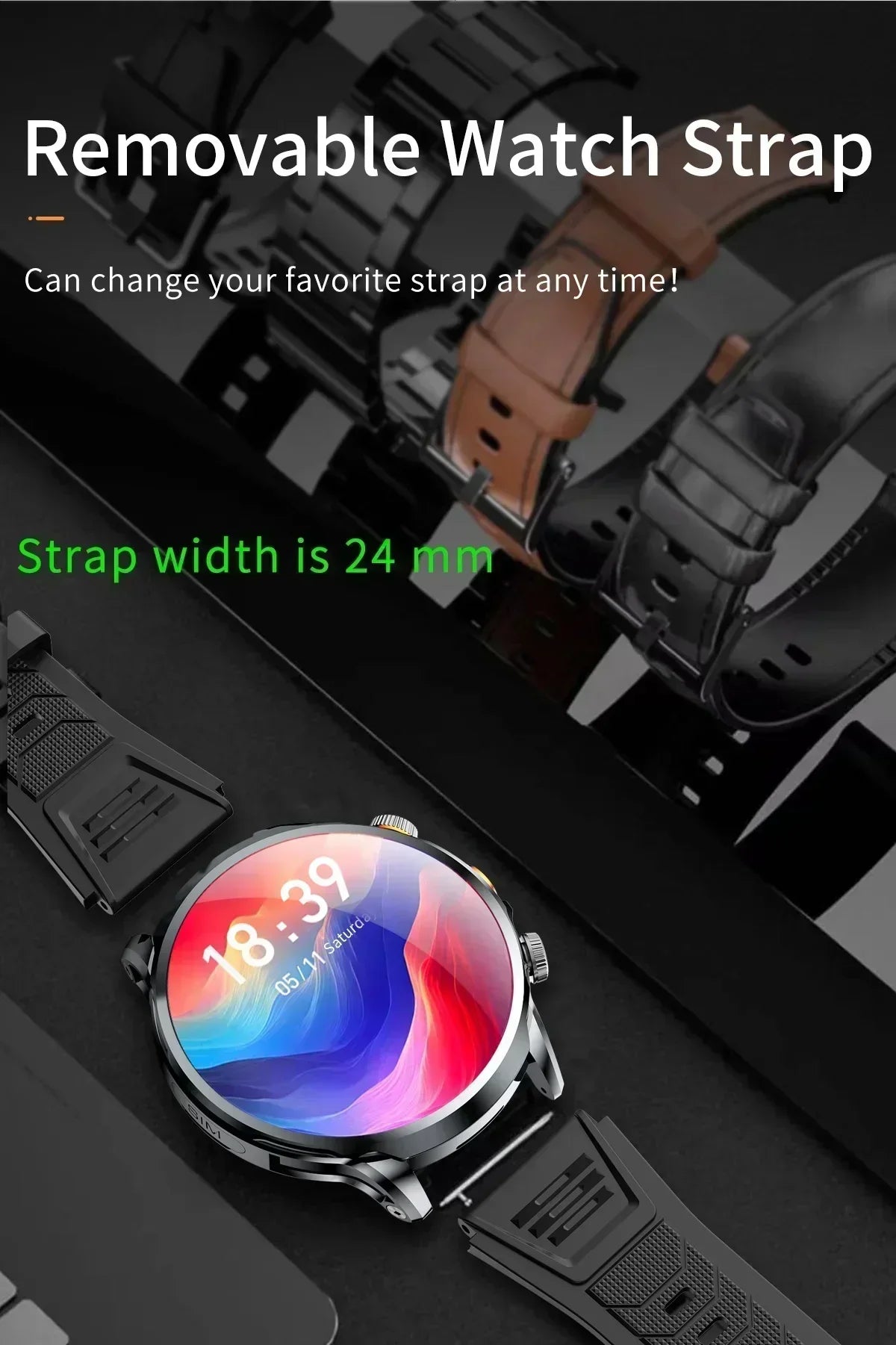 NEW Arrivals GPS Tracker Heart Rate Blood Pressure Multiple Sports Modes and Languages Android Adult Smart Watch 1.95 'AMOLED 8GB+128GB Storage 4G Full Network Google Play WIFI GPS Sim Card