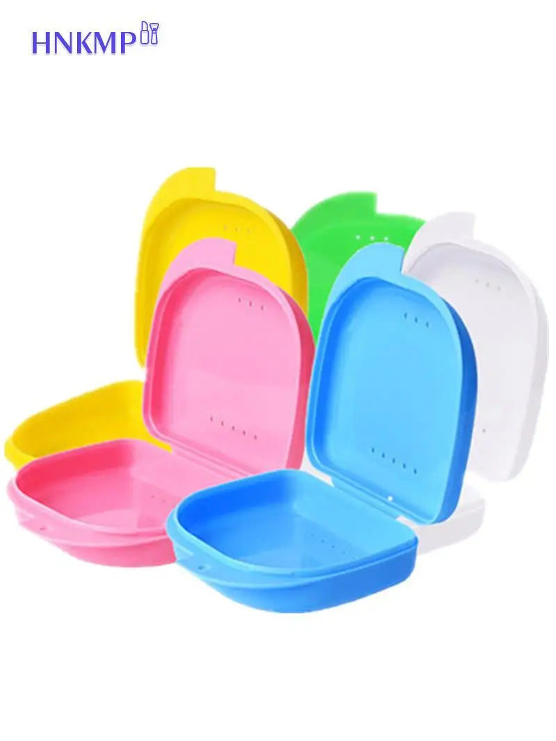Retainer Case Mouth Guard Case Orthodontic Denture Storage Container Carabiner Hook Air Vent Holes Dental Teeth Retainer Box