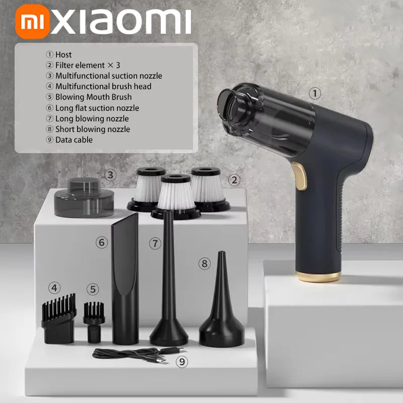 NEW Arrivals Xiaomi Car Vacuum High Pressure Cleaner 2-in-1 Set with 3 Filters Portable 99000Pa Wireless Car Vacuum Cleaner Handheld Home Car Dual Use Car Vacuum Cleaners