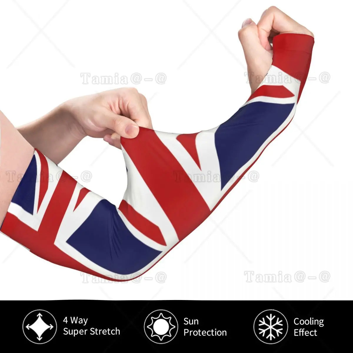 NEW Custom Union Jack Flag Of The UK Sun UV Protection Arm Sleeves Men Women Athletic Sports Tattoo Cover Up for Cycling Outdoor Running Sports Supplies