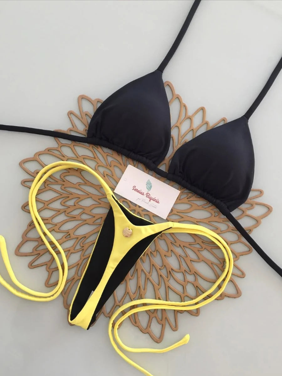 NEW 5 Colors UK Size Sexy Micro Bikini Set Swimsuit Thong Female Bathing Brazilian Women Swimwear Biquini Suit Sexy Up Bikinis Mujer