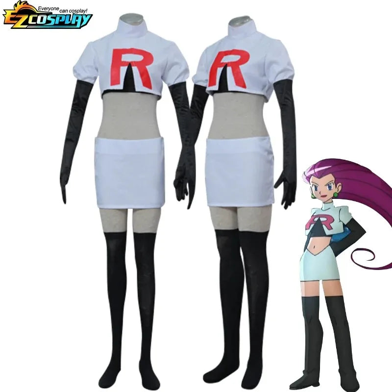 Anime Halloween Japan South Korea Cosplay Costume for Adult Team Rocket Jessie Musashi James Kojirou Halloween Cosplay Costume Full Set Costume