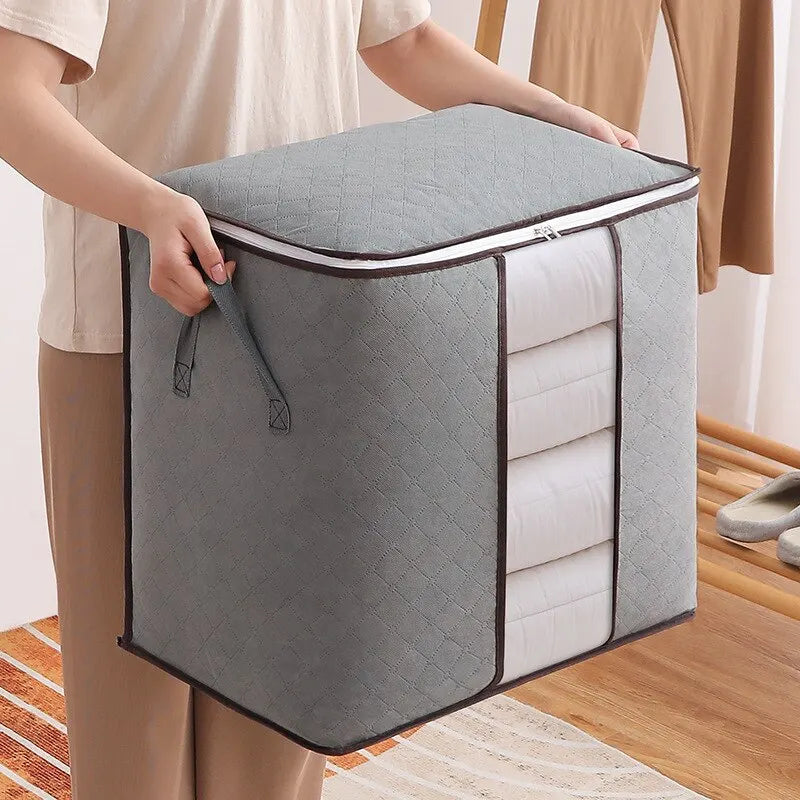 Large Capacity Non-Woven Storage Box for Clothing And Bedding Storage Semitransparent Durable Clothes Storage Boxes