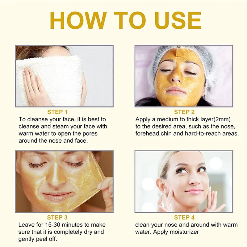 NEW Arrivals Korean 24K Gold Peel-Off Mask to Remove Blackheads and Acne and Cleanse Facial Masks Moisturizing Firming Brightening Korean Skin Care Products