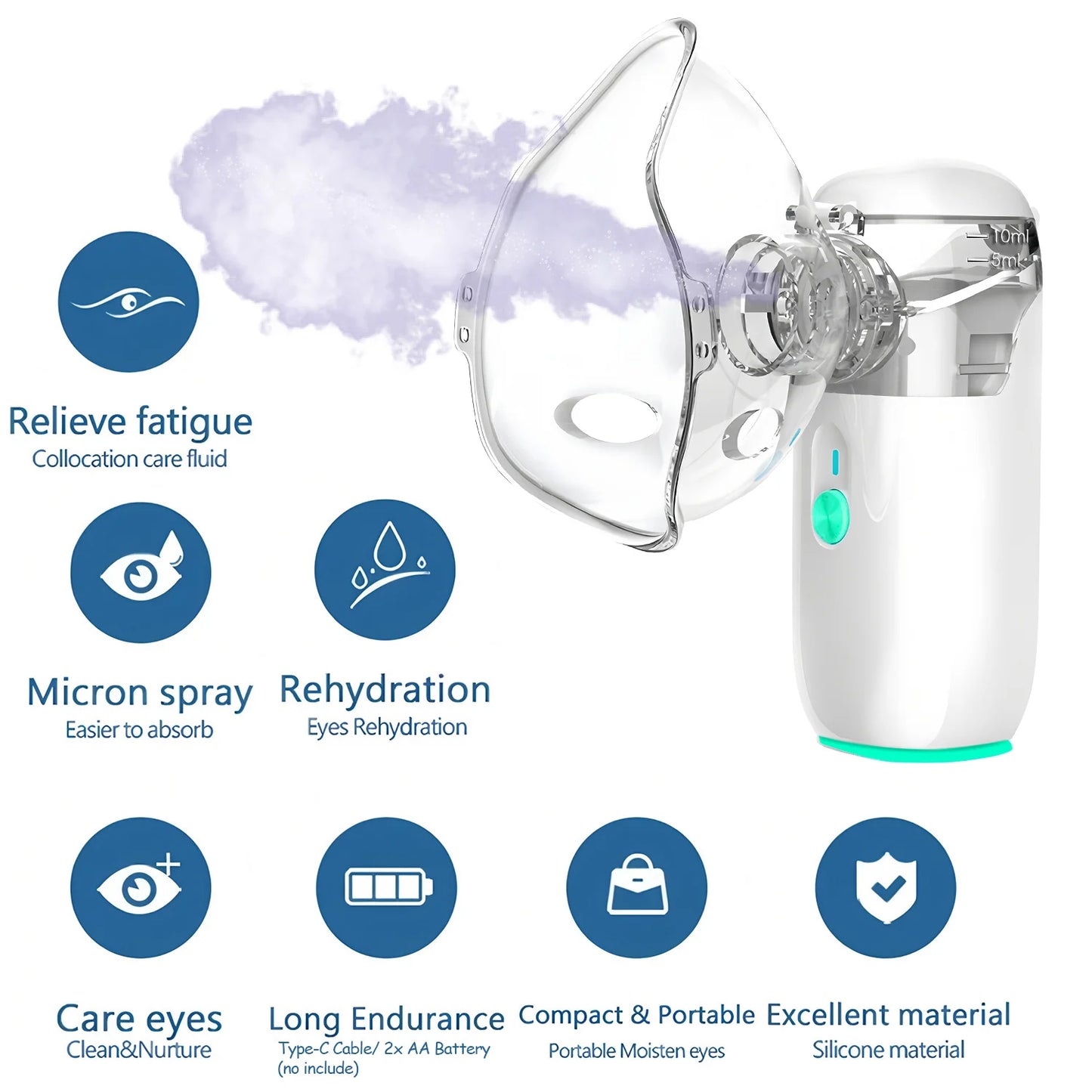NEW Arrivals Electric Eye Steamer Mist Humidifier: Relieves Eye Fatigue, Moisturizes Dry Eyes, Pain Relief Dark Circles Remove for Ultimate Facial Hydration