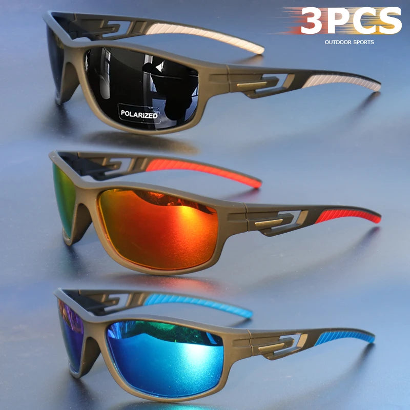 NEW Arrivals 3PCS Set Polarized Sports Sunglasses for Women Men - Matte Frame, HD Lens for Hiking Fishing Racing & Casual Wear Outdoor Cycling Eyewear