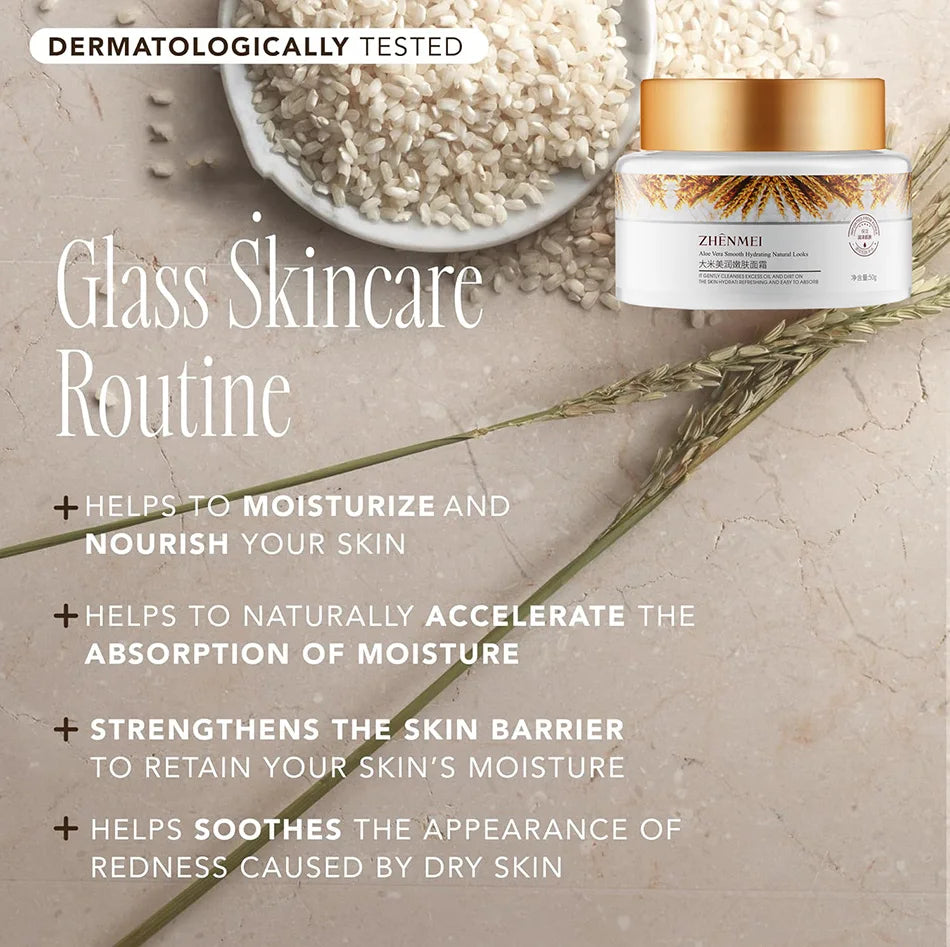 NEW Original Korean Rice Ceramide Moisturizing Cream Hydrating Targets Dryness, Brightening Lightweight Moisturizer Face Cream Women Beauty Salon Spa Products Female Skin Care Accessories Supplies