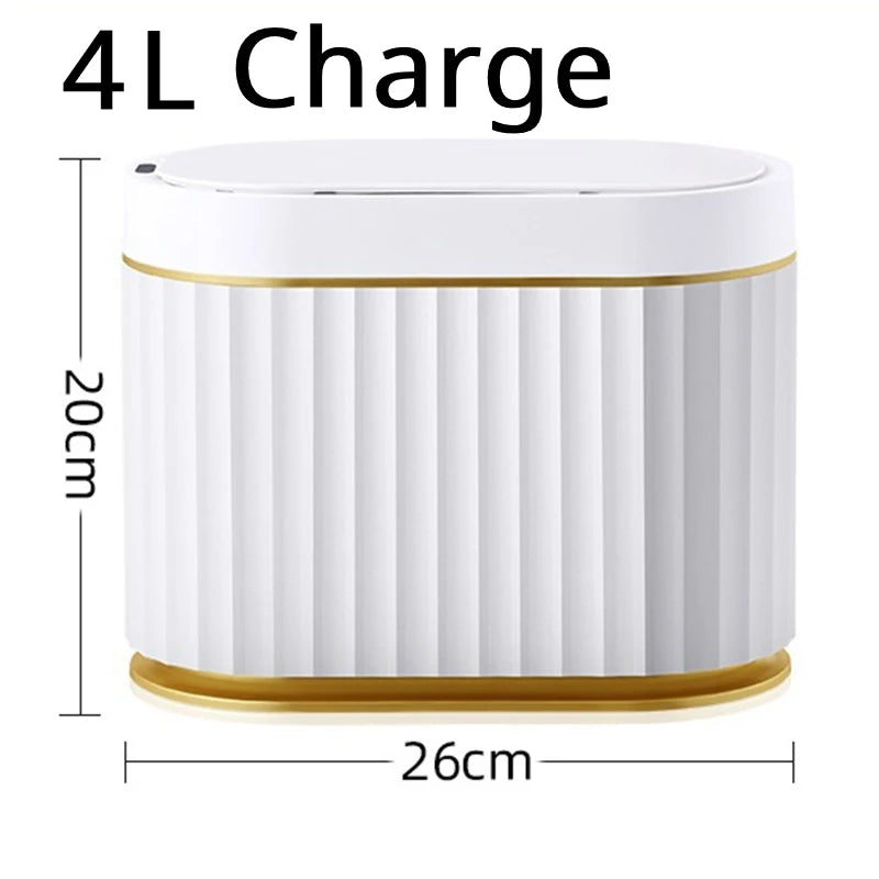 NEW 4L Aromatherapy Trash Can Bathroom Desktop Wastebasket Outdoor Mini Smart Trash Can Home Electronic Garbage Bin Sensor Wastebin Home Office Cleaning Supplies