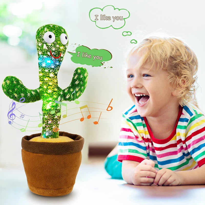 35cm Dancing Cactus 120 Song Speaker Talking USB Battery Voice Repeat Plush Cactus Dancer Toy Talk Plushie Stuffed Toys For Kids Gift