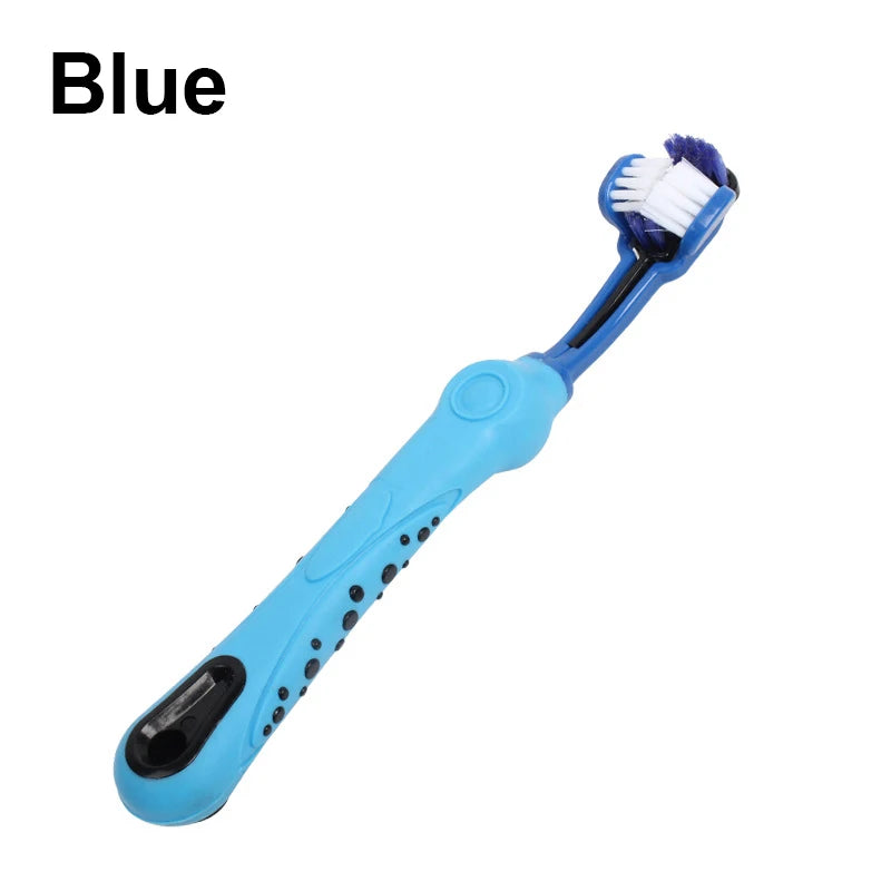 NEW Three Sided 5 Colors Pet Toothbrush Multi-Angle Toothbrush Cleaning Dog Cat Brush Bad Breath Pet Dental Care Cat Cleaning Mouth Hygiene Accessories Pets Supplies