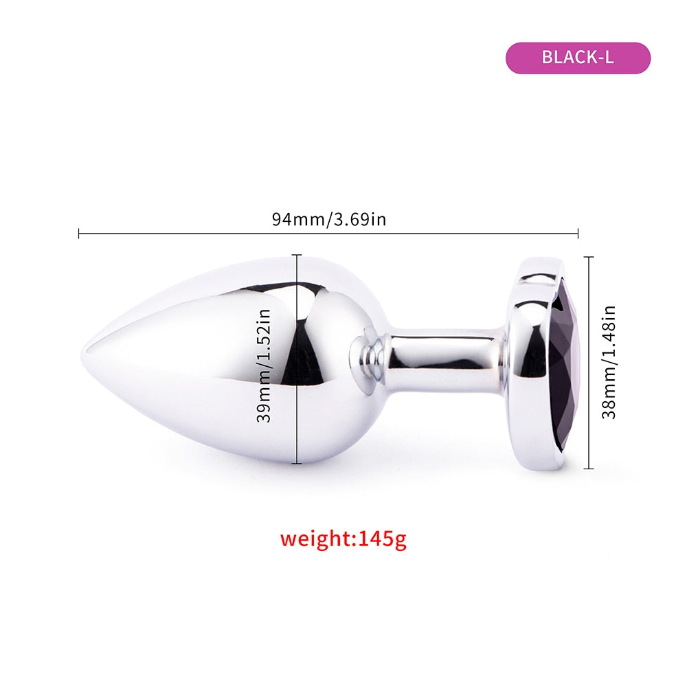 3 Sizes Anal Plug Mini Heart Smooth Metal Stainless Steel Crystal Butt Plug Stimulator Smaller Anal Sex Toys For Men Women Anus