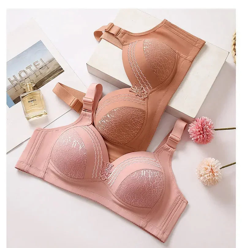 NEW Arrivals 6 Colors Plus Size Luxury High-Grade Women Bra Mom Brassiere Sexy Push Up Brassiere Large Size Thin Cup Without Steel Ring Female Bra Women Underwear
