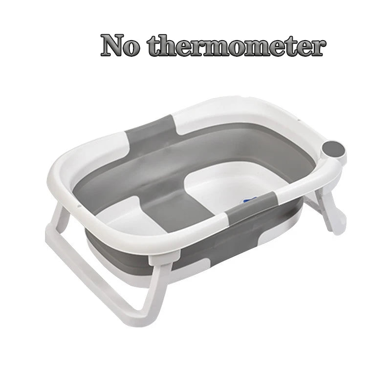 NEW Arrivals Real-Time Temperature Silicone Foldable Baby Take A Bath Bathtub Non-Slip Foot Bath Bucket Folding Bathtub Bathroom Basket Tub Babies Personal Care Supplies