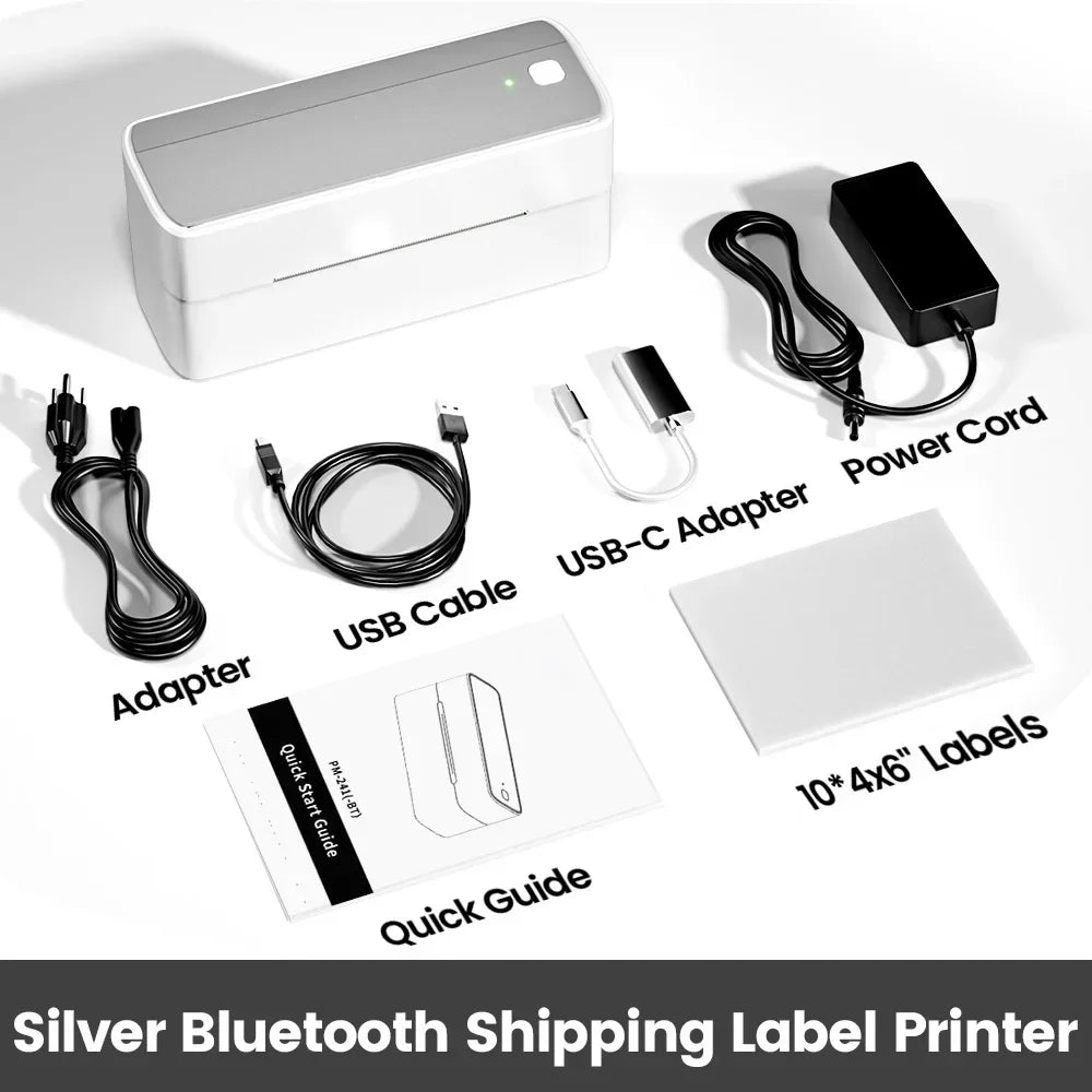 BRAND NEW Original PHOMEMO Wireless Printer 241 Bluetooth Thermal Label Printer Small Shipping Label Printer 4X6 Compatible with iPhone Android Mac Windows Home Office Business