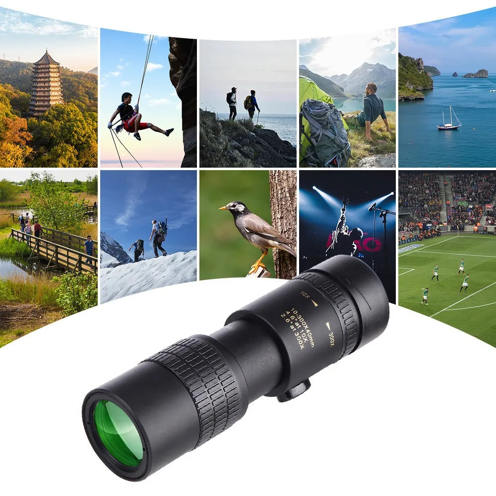 NEW Arrivals 10-300x40 Professional Zoom Telescope HD 4K Portable Strong Binoculars Long Range Professional Monocular -Prisms Stretch Rotating Zoom For Hunting Camping
