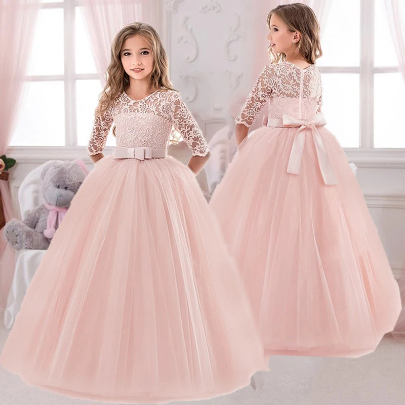 Luxury Summer Wedding Birthday Evening Party Girls Dress Long Bridesmaid Kids Dresses For Girls Children Princess Dress Party Wedding Dress 3/14 Years Old Children Luxury Fashion Apparel Supplies