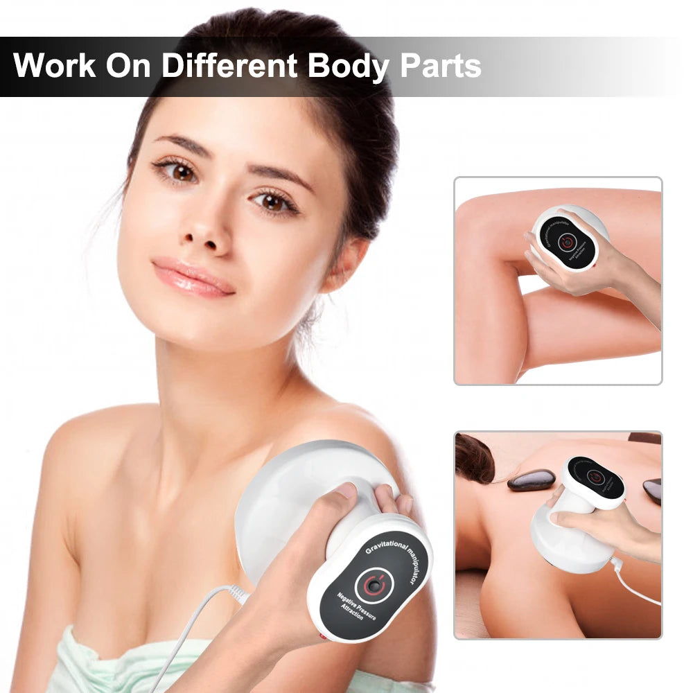 Electric Cupping Massage LCD Display Scraping Full Body Massager Vacuum Cans Suction Cup IR Heating Fat Burner Slimming Health Care Accessories Skin Care Supplies