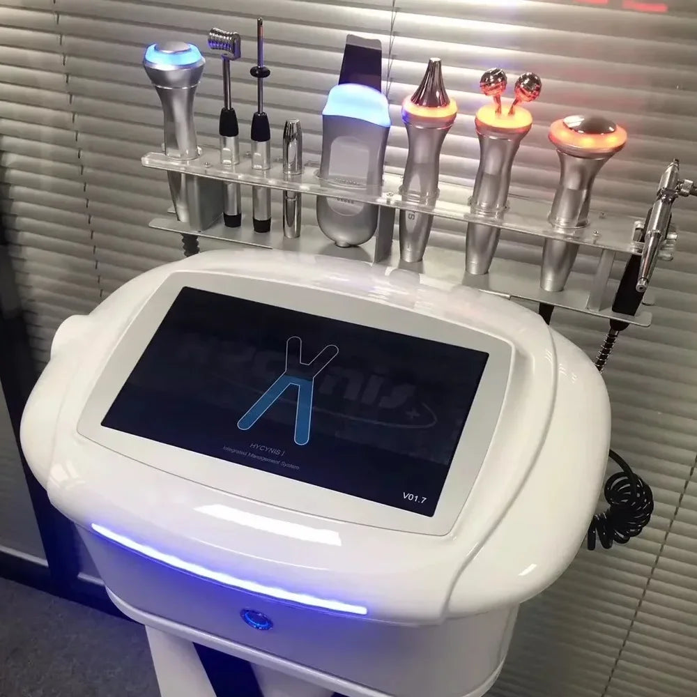 Korean 9 in 1 Hydra Water Facial Management Machine Ultrasonic Face Lifting Anti Aging Beauty Salon Spa Equipment