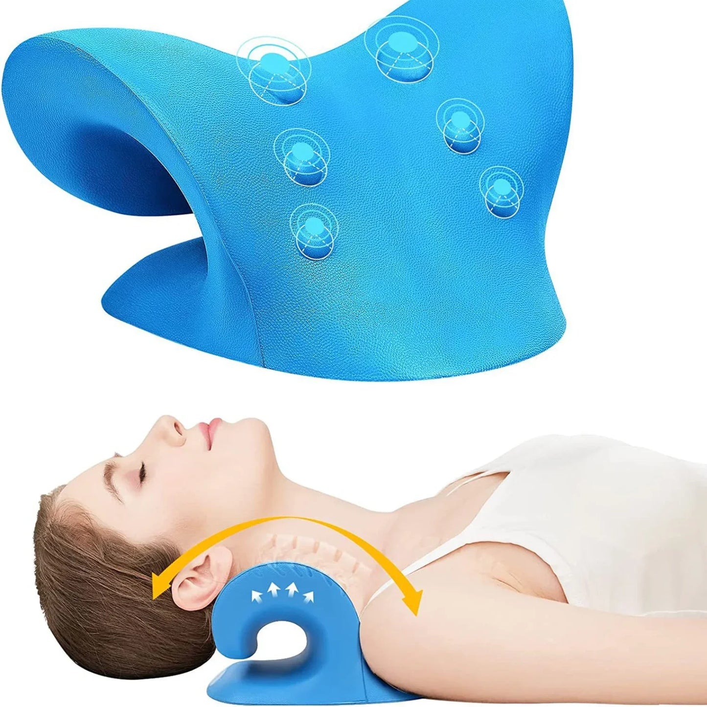 NEW Arrivals 4 Colors Pain Relief Cervical Spine Alignment Neck Shoulder Stretcher Relaxer Cervical Chiropractic Traction Device Massage Pillow