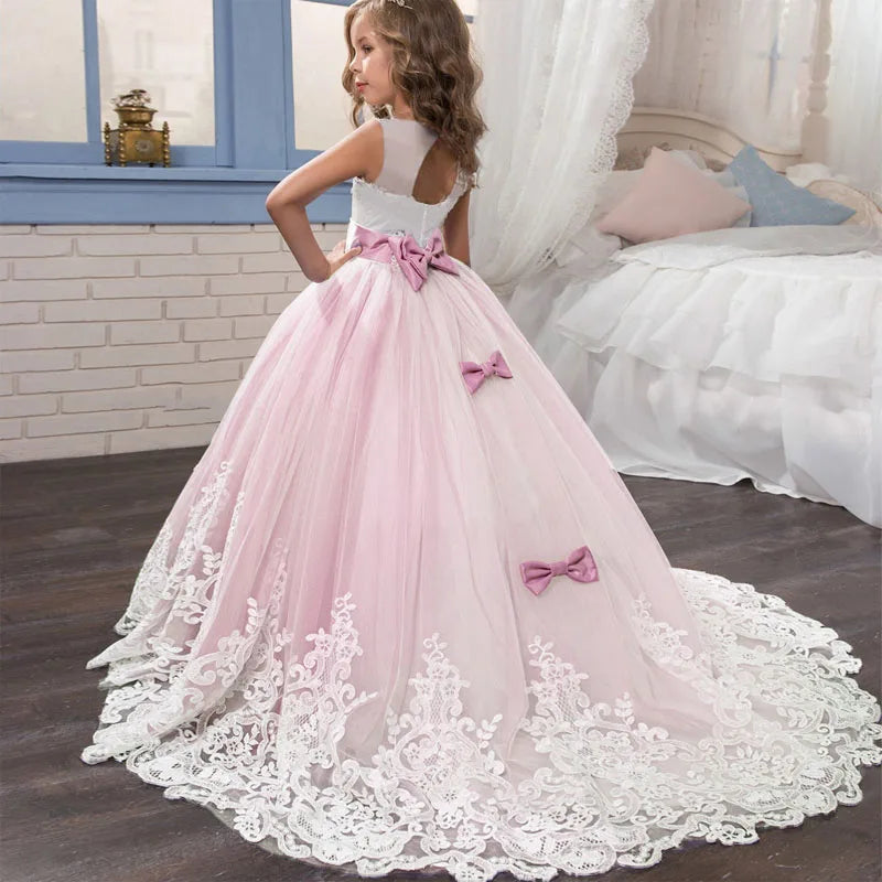 Luxury Summer Wedding Birthday Evening Party Girls Dress Long Bridesmaid Kids Dresses For Girls Children Princess Dress Party Wedding Dress 3/14 Years Old Children Luxury Fashion Apparel Supplies