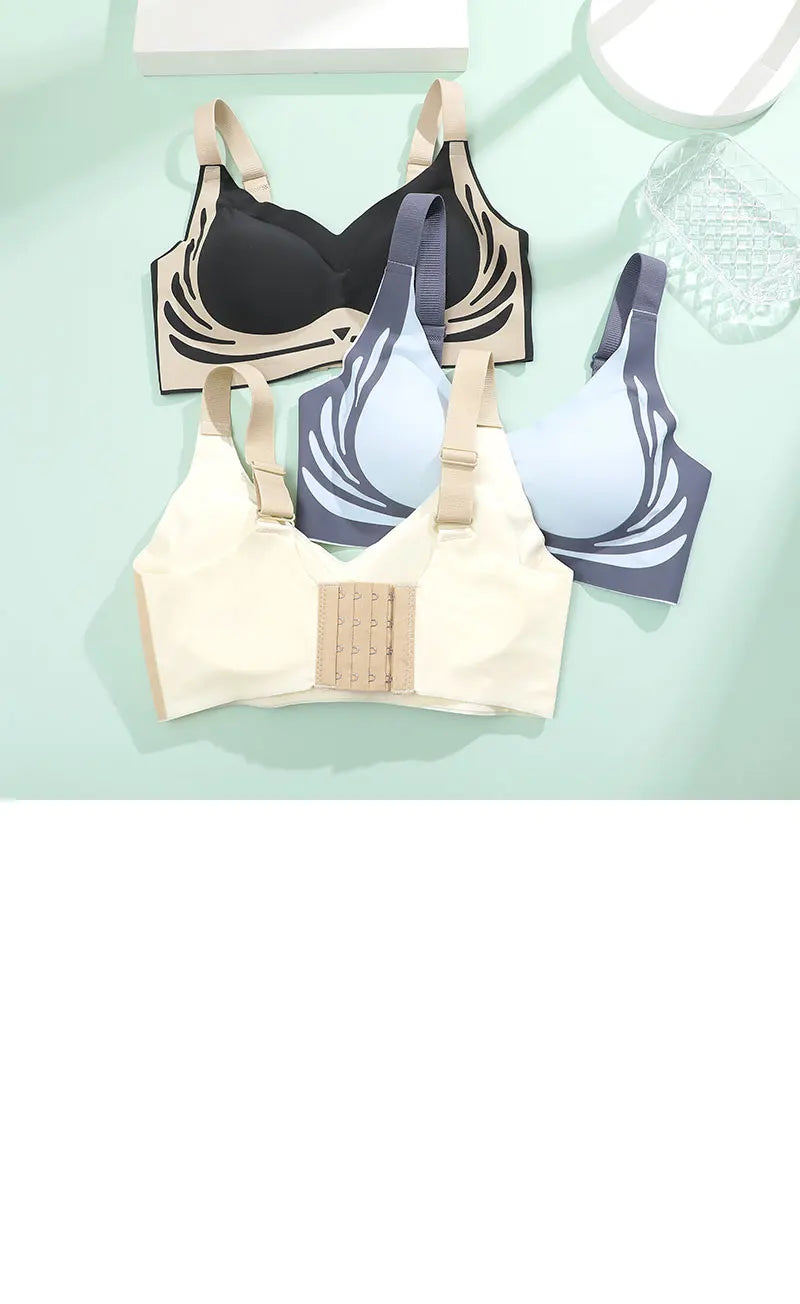 NEW Arrivals 3PCS Set M-2XL Plus Size Seamless Underwear For Women, Wireless & Comfortable Lift & Gather Brassiere, Supportive & Anti-Sagging Ladies Luxury Underwear Sets