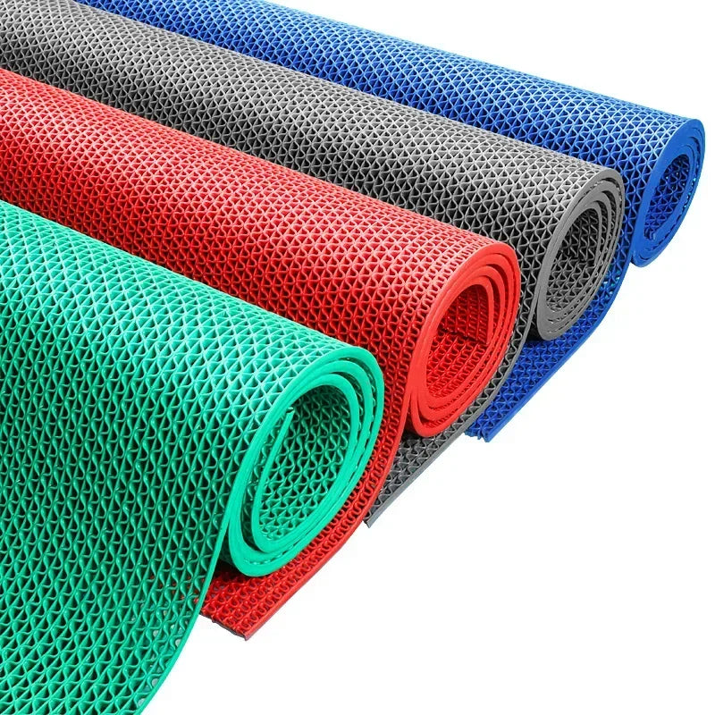NEW 1-2-4-8PCS Set Green/Red Color 40x90CM Non-Slip Floor Mats PVC Kitchen Bathroom Shower Indoor Outdoor Water Pool Waterproof Dirt-Resistant Foot Mats Carpet Non-Slip Mats