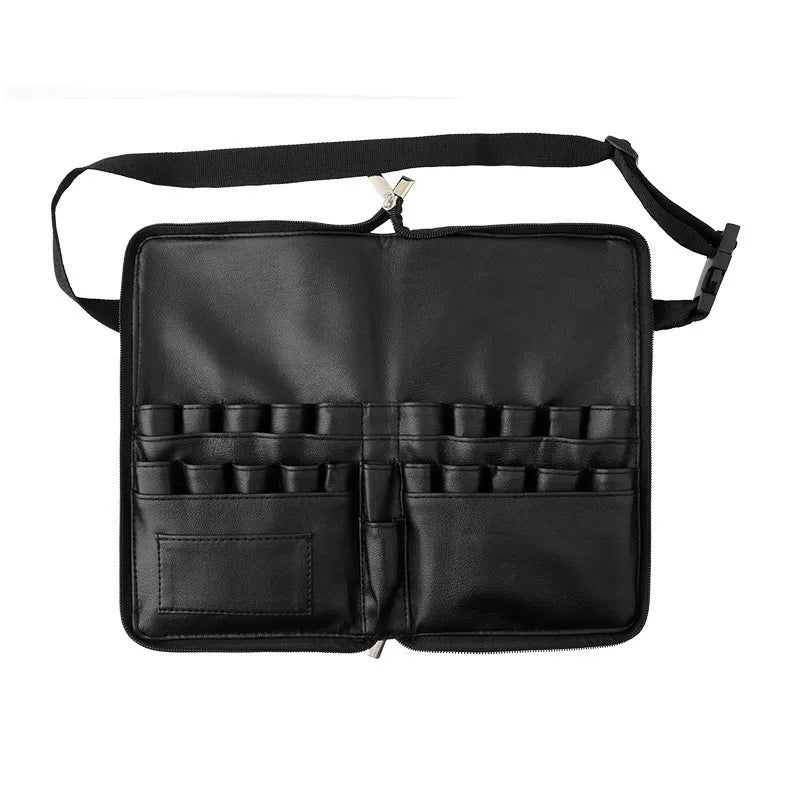 1PC "ONLY BAG" PU Leather Women Girls Make-Up Brush Bag With Zipper Belt Multi-function Cosmetic Bag For Professional Make-Up Artist Large Capacity Storage Bag Female Ladies Luxury Cosmetics Accessories Products