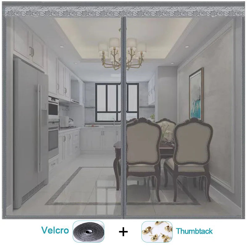 NEW Arrivals 80CMx210Cm - 2Mx240CM White/Gray/Black Color Magnetic Mosquito Net Tool-Free Summer Anti Bug Fly Door Curtains Mesh Automatic Closing Door Screen Kitchen Anti Bug Fly Door Screen