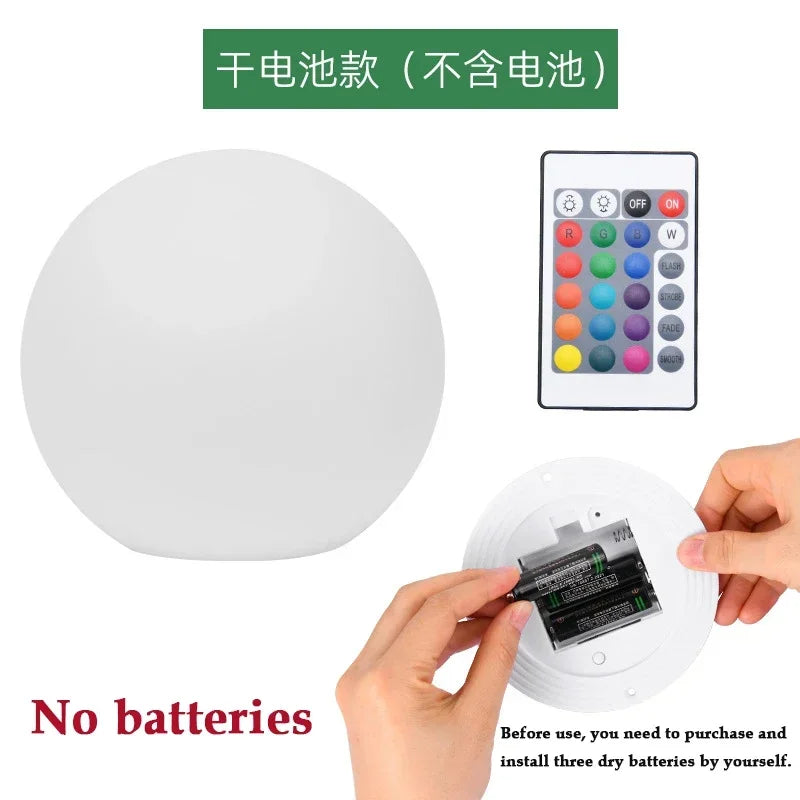 NEW Arrivals 25CM Japanese LED Ball Lamp Set USB Charging Remote Control Outdoors Lawn Lamp Swimming Pool Wedding Party Holiday Home Decoration Courtyard Atmosphere Light