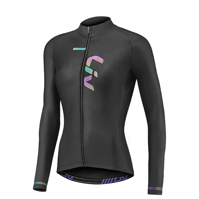 NEW Arrivals 2PCS Set S-4XL Plus Size Women Cycling Jersey Set Autumn Long Sleeve Breathable Clothing MTB Maillot Ropa Ciclismo Bicycle Sportswear Bike Uniform Women Sports Apparel Supplies