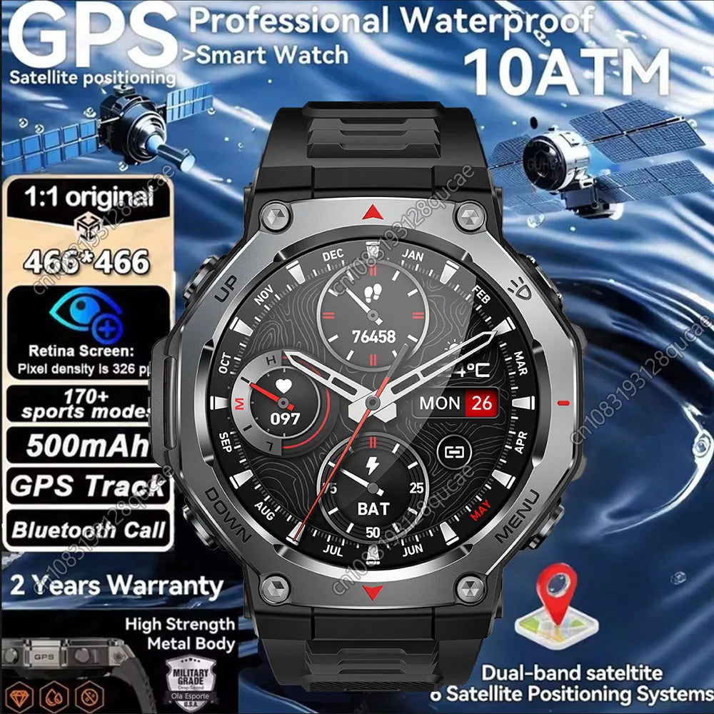 NEW Arrivals GPS Smart Watch 15 Languages 5 ATM Waterproof Built-In Dual-Band GNSS GPS Military Swimming Sport Smartwatch Men New For T-Rex 3 Ultra Kt85 Watch Sports Supplies