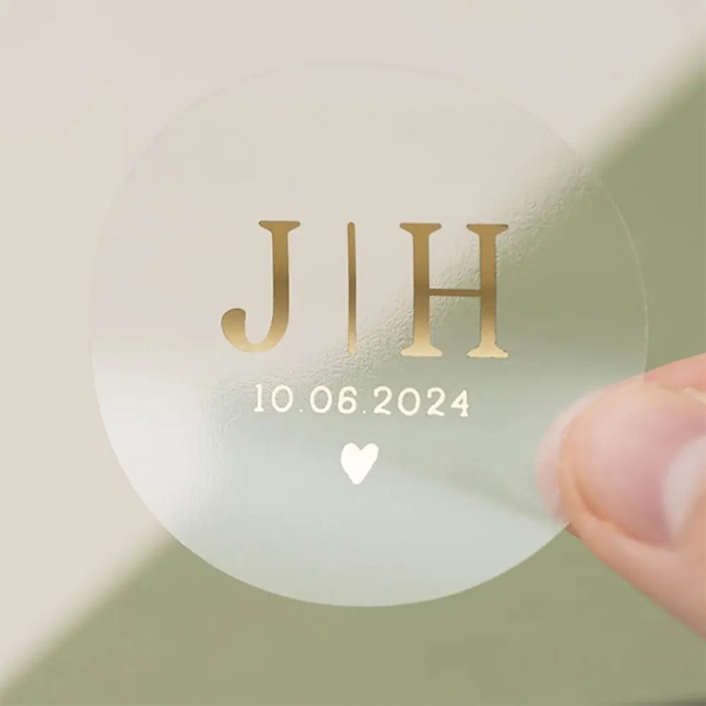 100 PCS Set Personalized Gold Foil Stickers Wedding Bridal Shower Party Appreciation Party Special Stickers Gift Tags