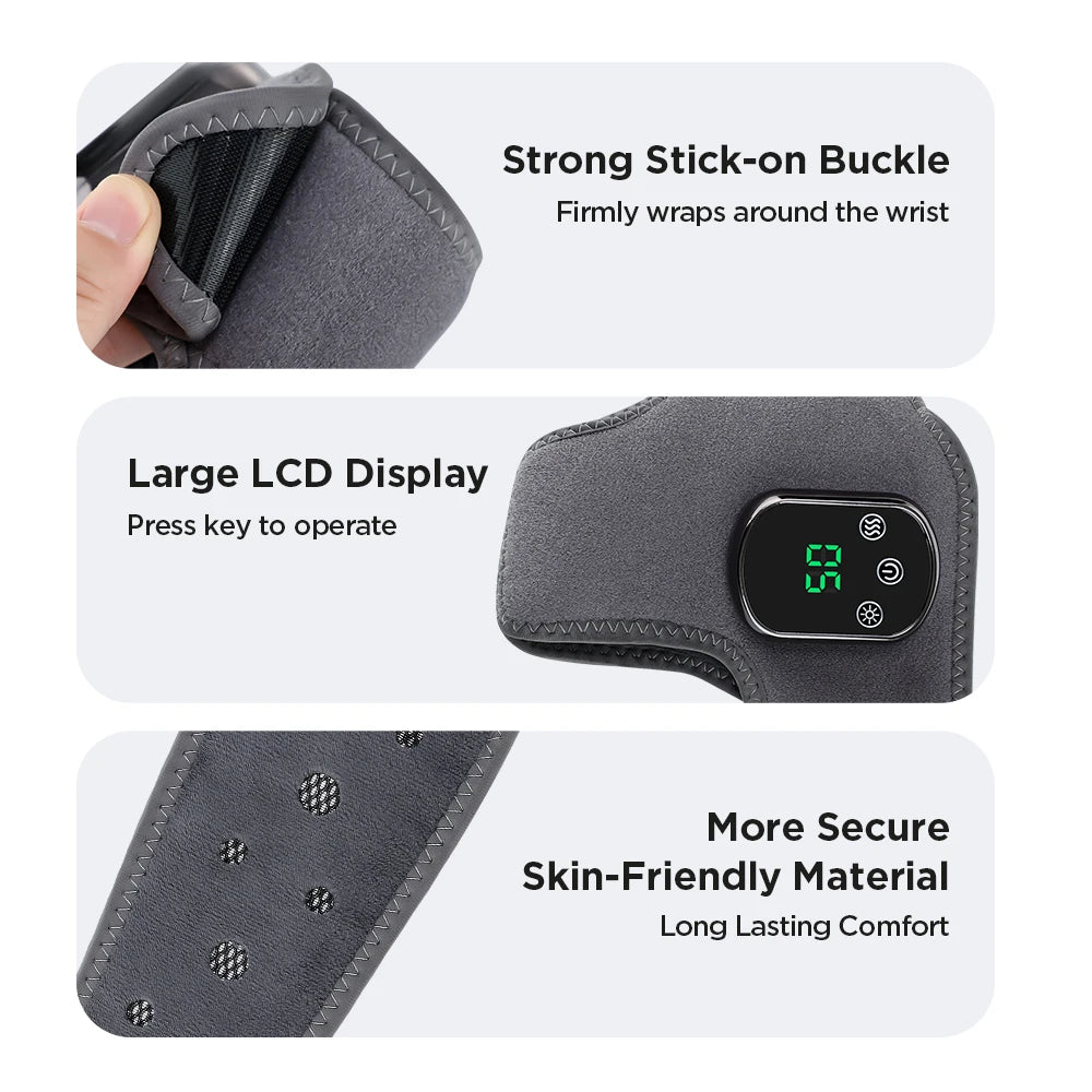 BRAND NEW 2PCS Set Electric Foot Ankle Massager Vibration Hot Compress Ankle Massage Brace Joint Sprain Protection Heating Pad Pain Relief Health Care Supplies