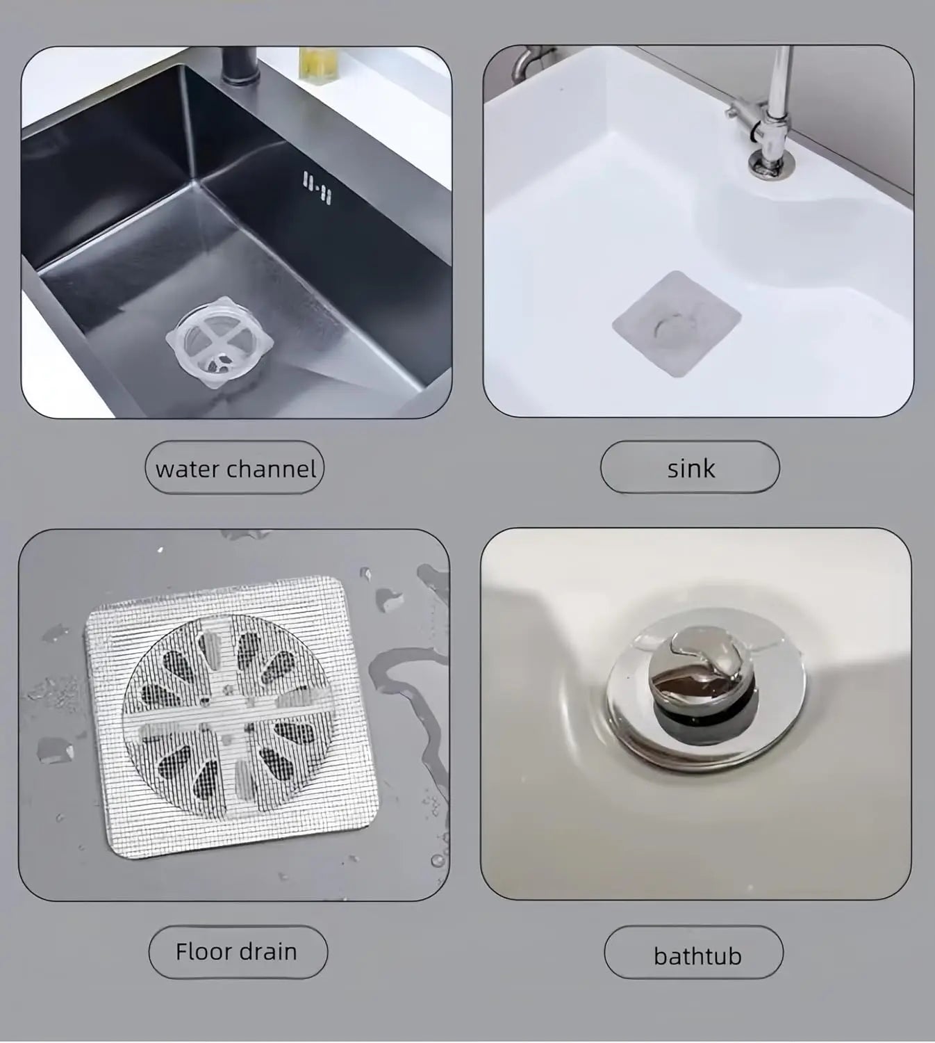 NEW Arrivals Disposable Hair Drain Catcher Mesh Anti-blocking Shower Bathroom Filter Stopper Floor Drains Sticker Window Screen Repair Patches Set Home Bathroom Cleaning Accessories