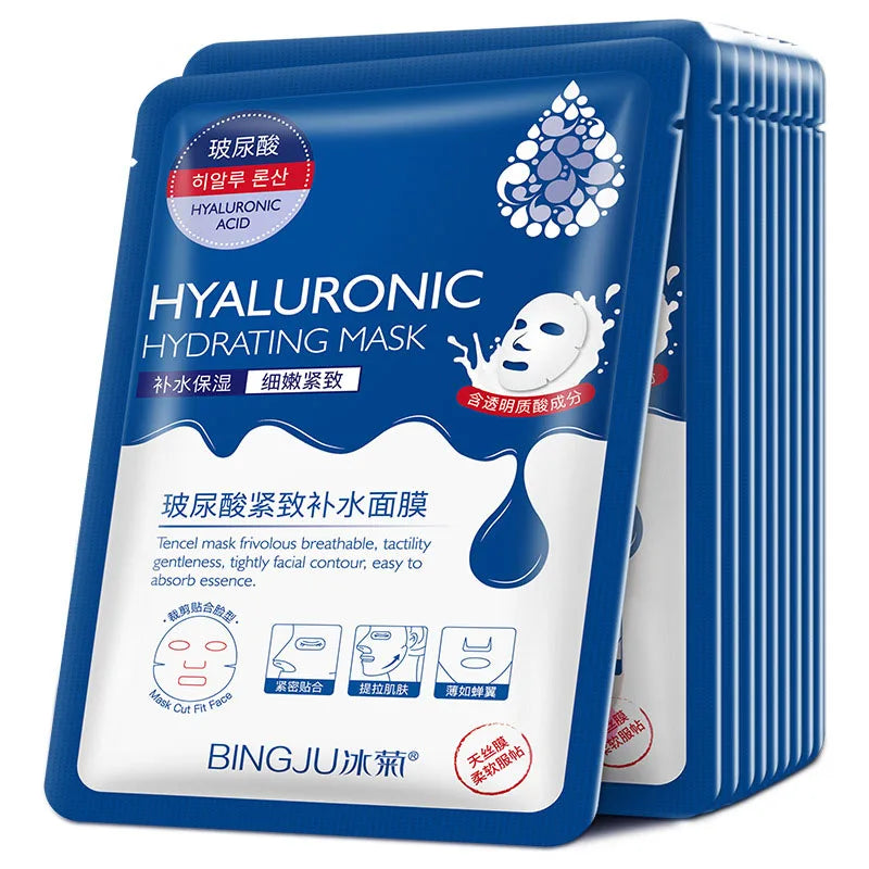 NEW 20PCS Korean Set Snail + 24K Gold + Collagen + Hyaluronic Acid Face Mask Skincare Moisturizing Anti Wrinkle Whitening Facial Masks Face Sheet Mask Korean Skin Care Products