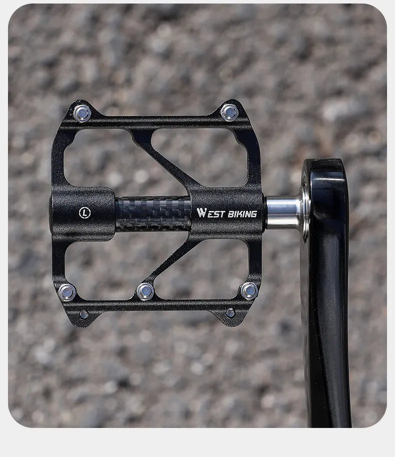 NEW Arrivals 3 Colors MTB Titanium Shaft Pedal Ultralight Mountain Bicycle Carbon Fiber Pedal 3 Bearings Road Bike Professional Pedal Anti-Slip Racing Cycling Pedals.
