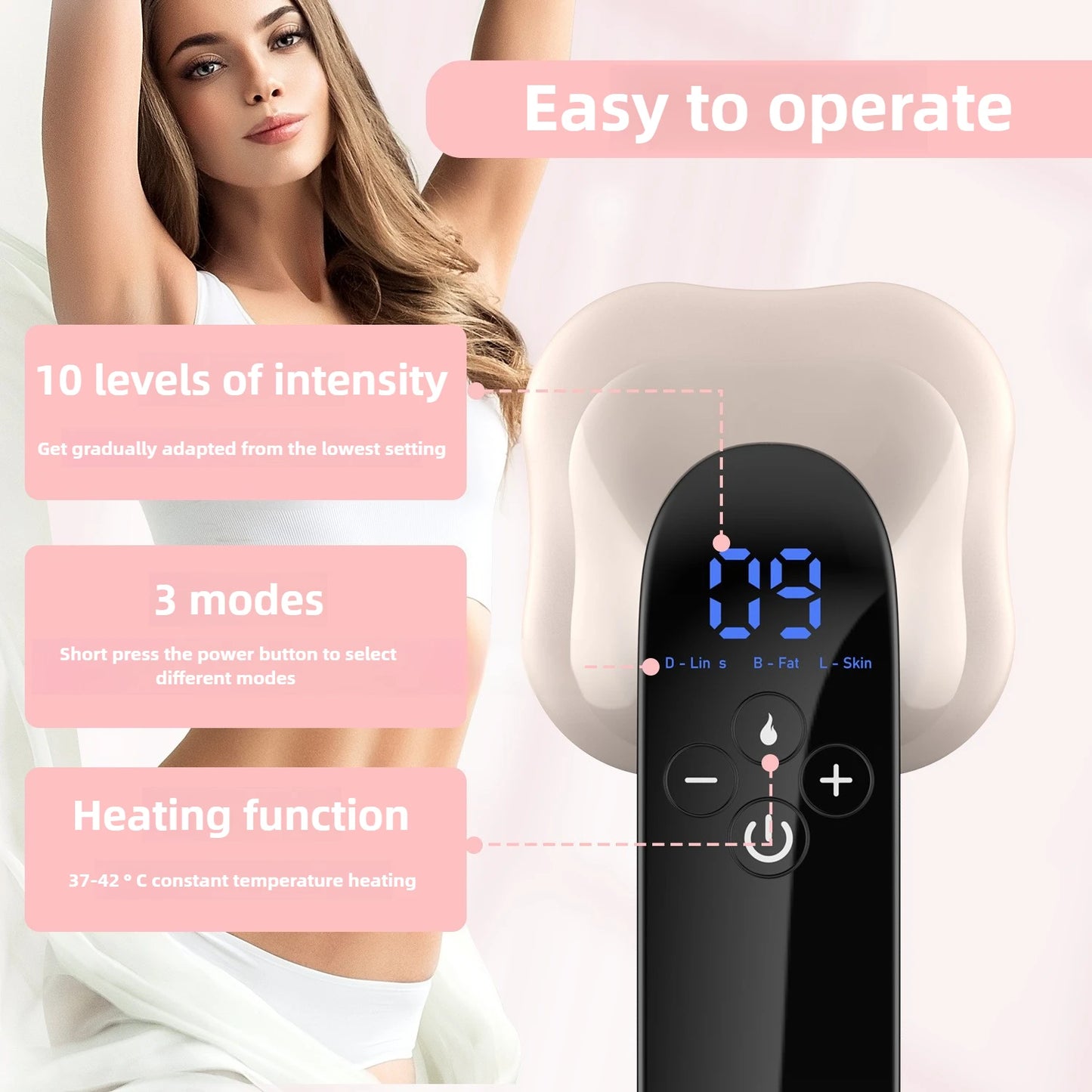 NEW Arrivals Abdomen Electric Massage Device Deep Tissue and Cellulite Remover Massager for Belly Legs Arms Body Sculpting Machine Fat Burner Slimming Equipment