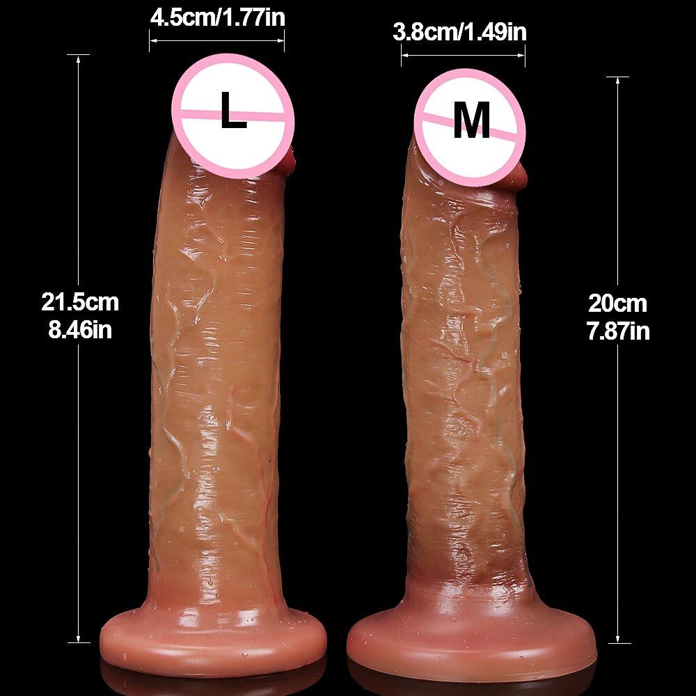 No Testicles Dick Lifelike Huge Adult Toy Skin Feeling Realistic Dildo Soft Liquid Silicone Penis with Suction Cup Sex Toy Woman