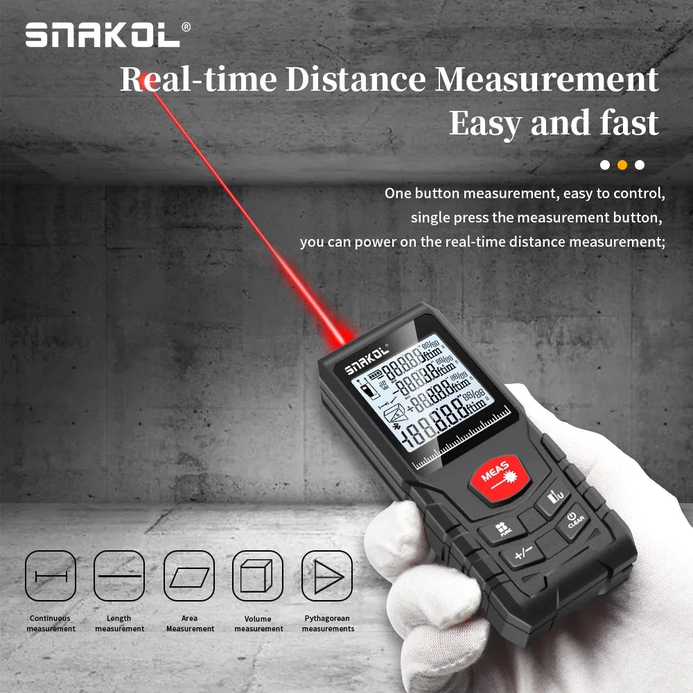 NEW Arrivals 100-120M Laser Distance Meter Professional Rangefinder with Digital Tape Measure Functionality, Precision Ruler